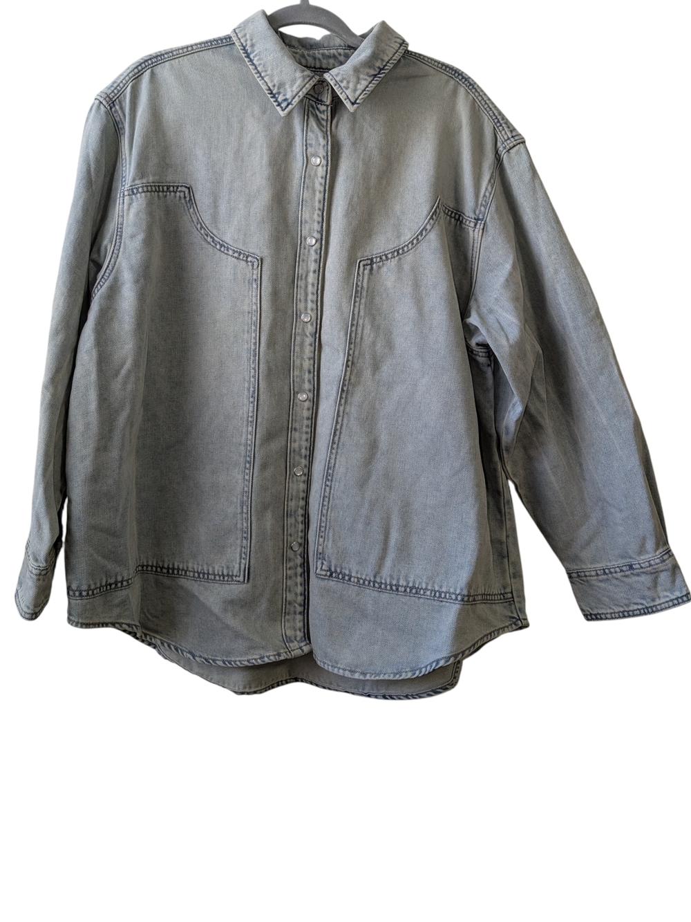 WILD FABLE WOMEN'S LIGHT WASH DENIM SNAP BUTTON SHACKET SIZE XXL